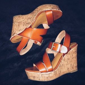 strappy leather wedges